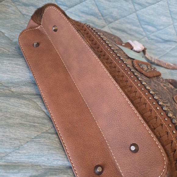 Trinity Ranch Cowhide Purse + Wallet - Picture 10 of 10